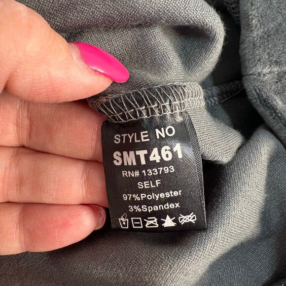 POL Crushed Velvet Grey Plush Small Crewneck Sweatshirt Stretch Loungewear NWOT - Picture 8 of 10